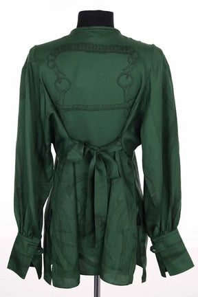 Blouse Hermès Vert en Soie