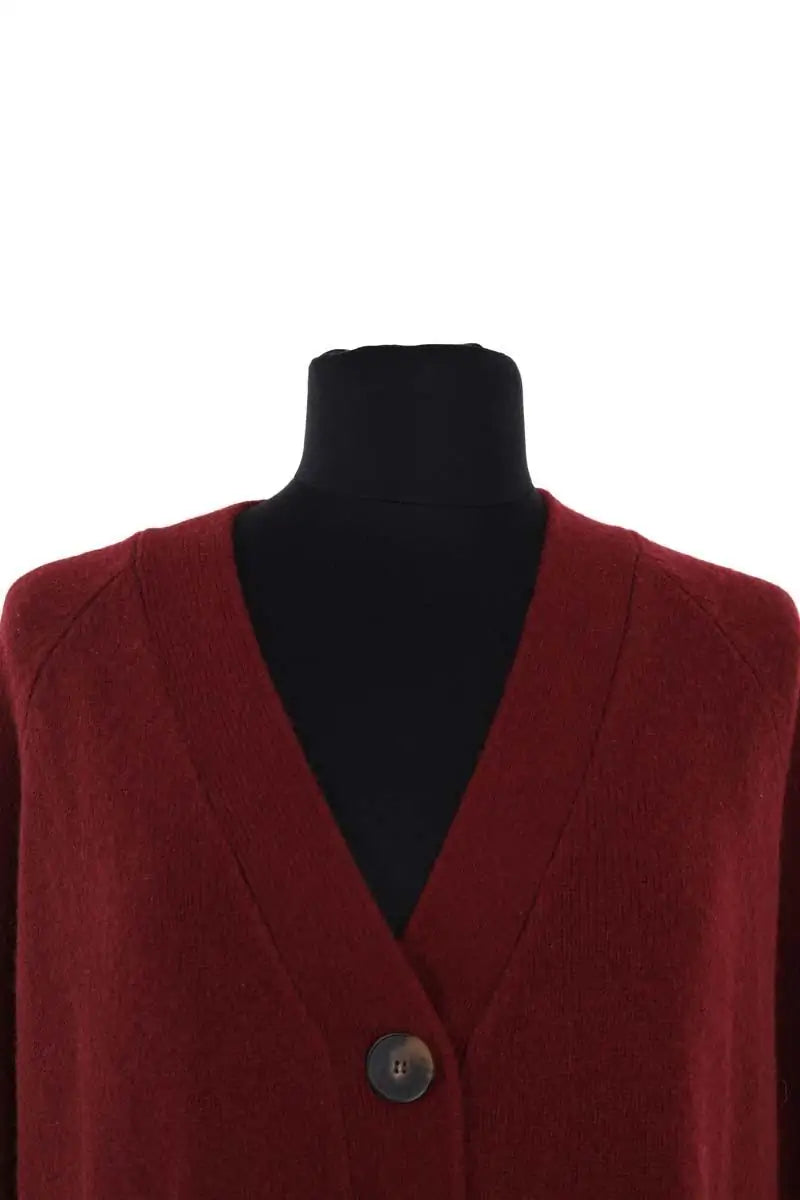 Cardigan Sézane Bordeaux en Laine