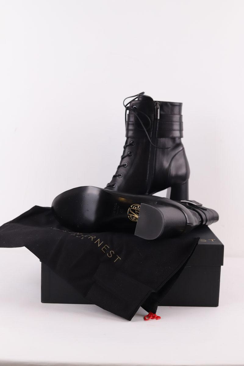 Bottes à lacets Maison Ernest  Noir