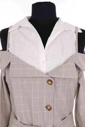 Robe Maje Beige en Synthétique
