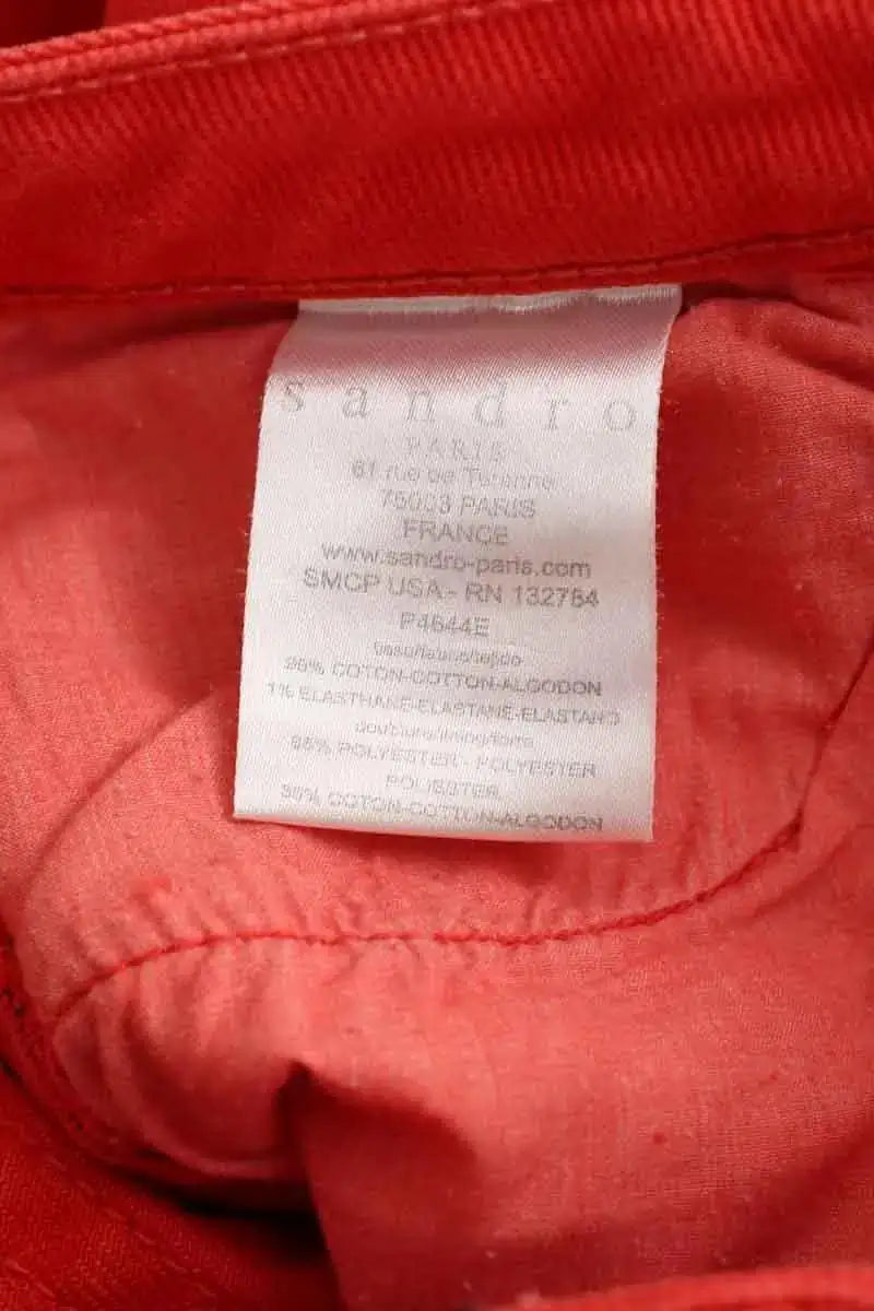 Jean slim Sandro Rouge en Coton - élasthanne