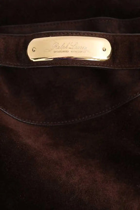 Sac porté épaule Ralph Lauren Marron en Daim