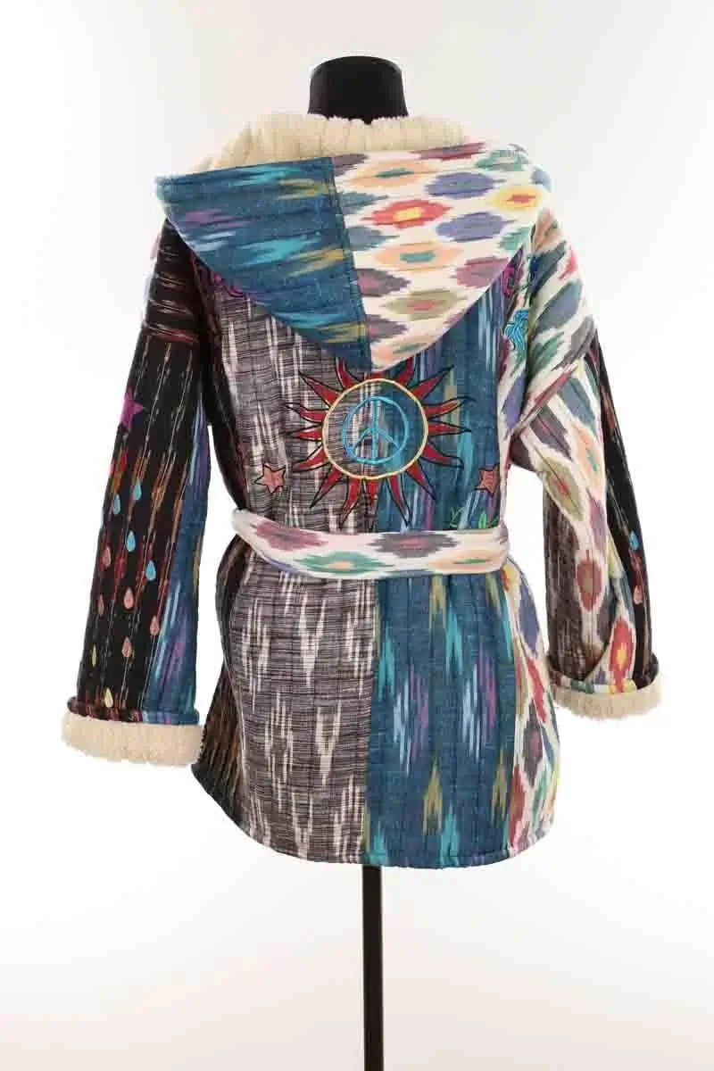 Manteau Monoki Multicolore en Laine