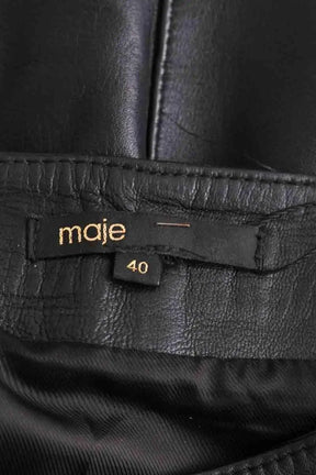 Mini jupe Maje Noir en Cuir