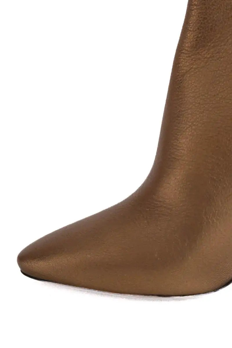 Boots Saint Laurent Doré en Cuir
