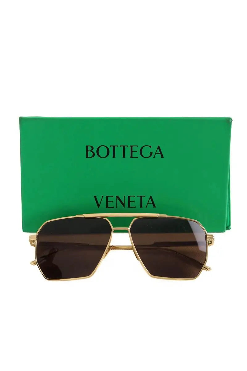 Lunettes de soleil Bottega Veneta Doré en Métal