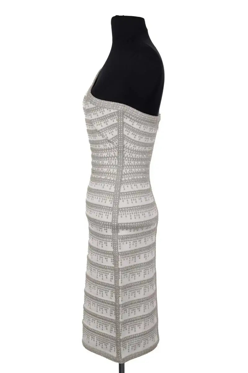 Robe Herve Leger Blanc en Viscose