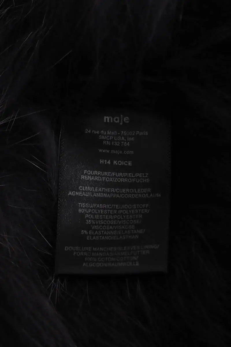 Manteau Maje Gris en Fourrure