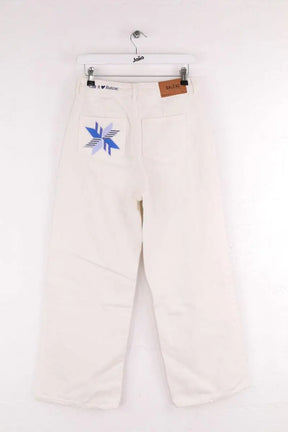 Jean large Balzac Ecru en Coton