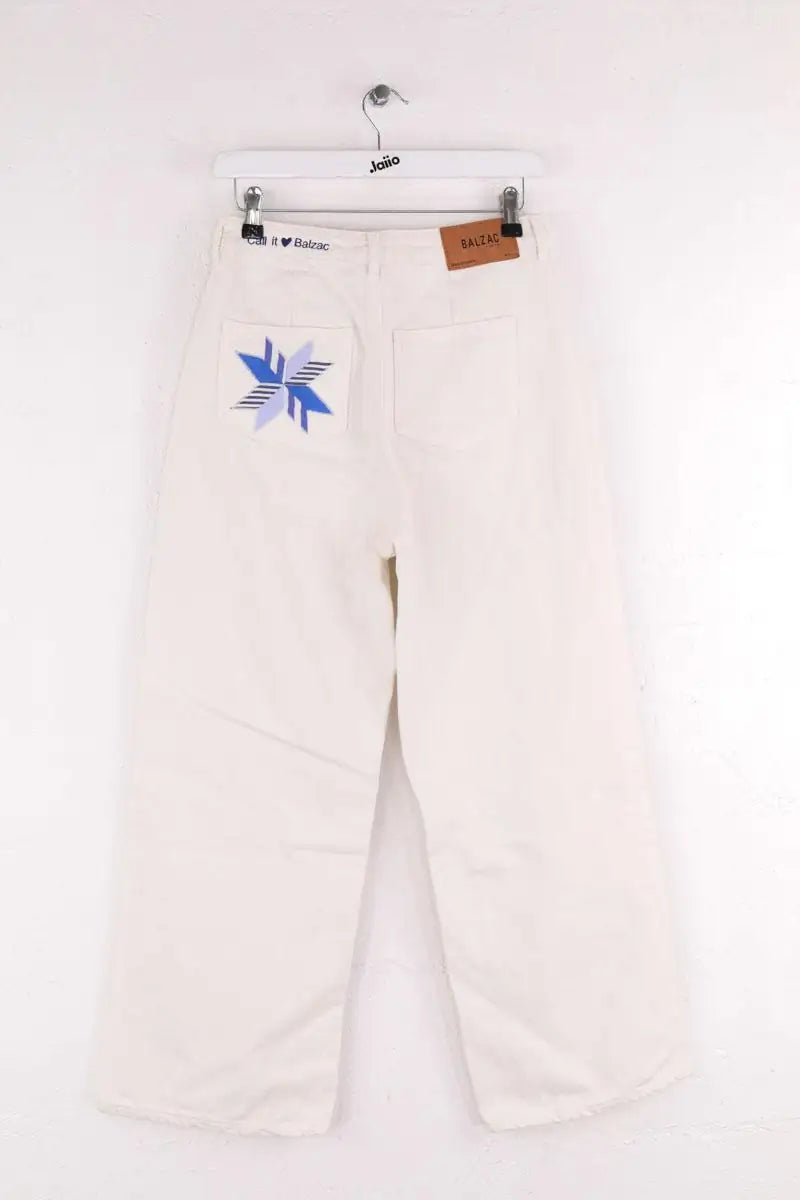 Jean large Balzac Ecru en Coton