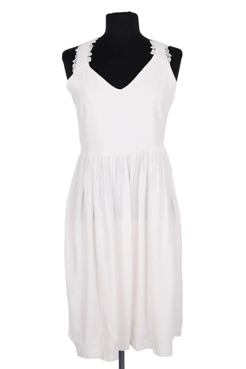 Robe Claudie Pierlot Blanc en Coton, taille M - Seconde Main