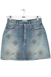 Mini jupe Max Mara Bleu en Coton, taille XXS - Seconde Main
