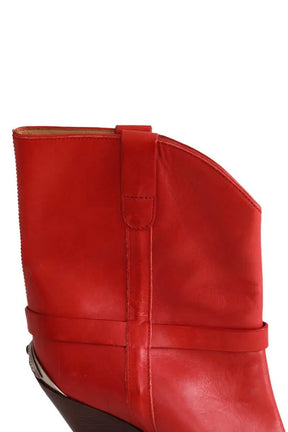 Boots Isabel Marant Rouge en Cuir