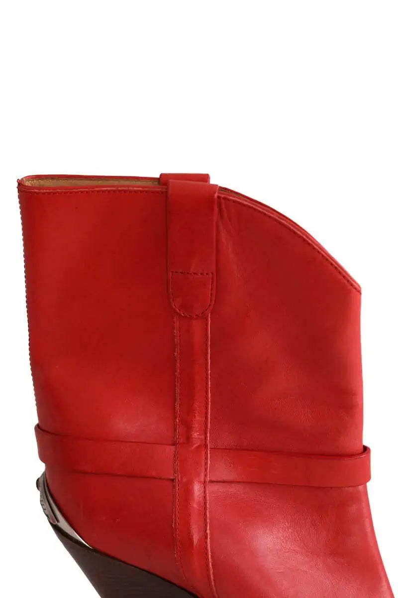 Boots Isabel Marant Rouge en Cuir