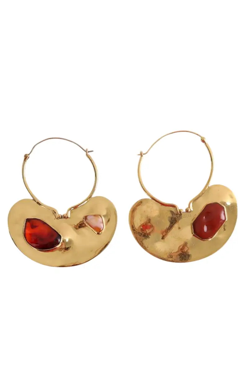Boucles d'oreilles Patou Doré en Métal - Seconde Main