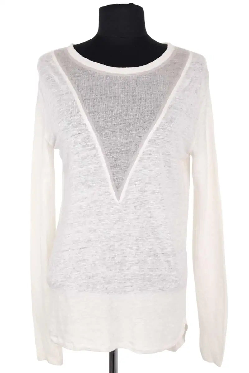 Top Iro Stanka Blanc en Lin, taille XS - Seconde Main