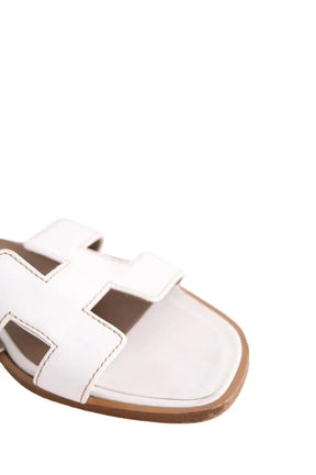 Sandales Oran Hermès ORAN Blanc en Cuir