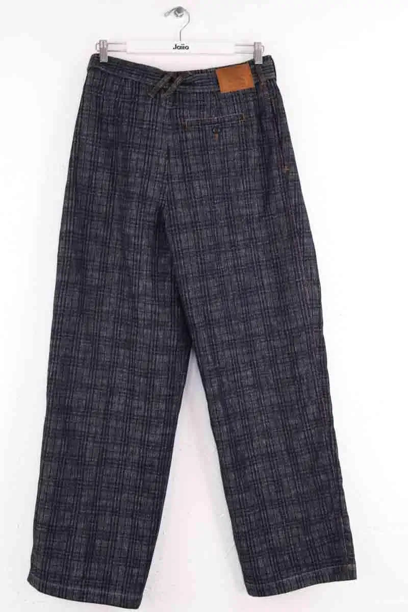 Pantalon large Burberry Bleu en Coton