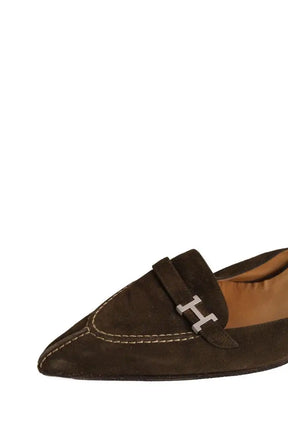 Talons Hermès Marron en Daim