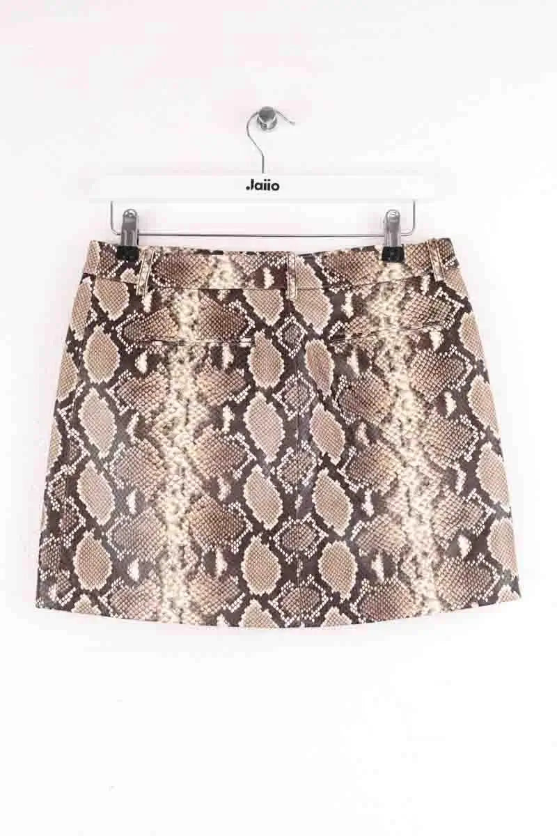 Mini jupe The Kooples Marron en Cuir