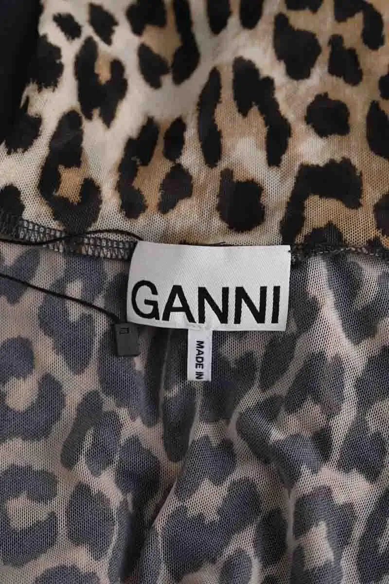 Top Ganni Beige en Synthétique