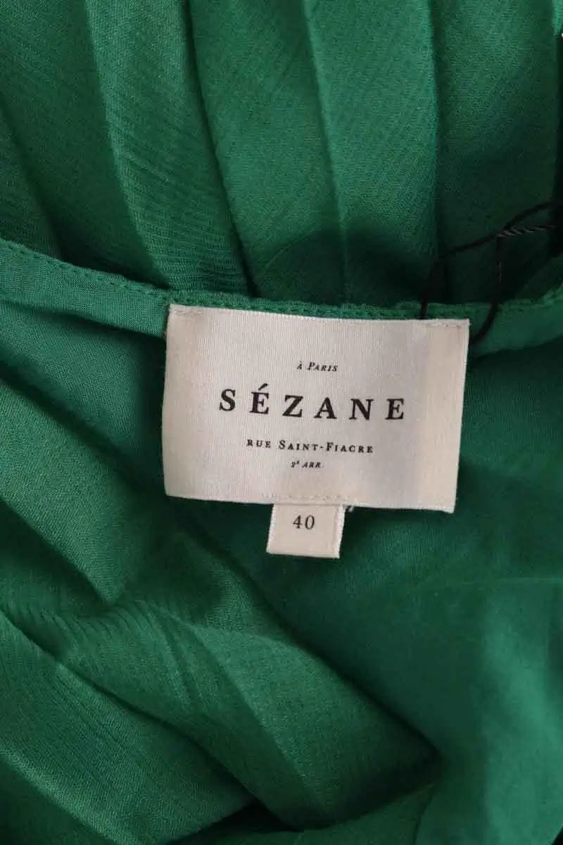 Blouse Sézane Vert en Viscose