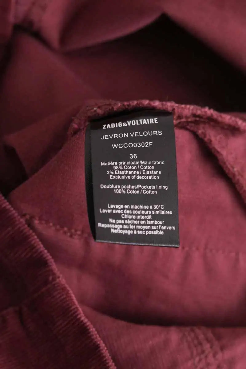Mini jupe Zadig & Voltaire Bordeaux en Coton