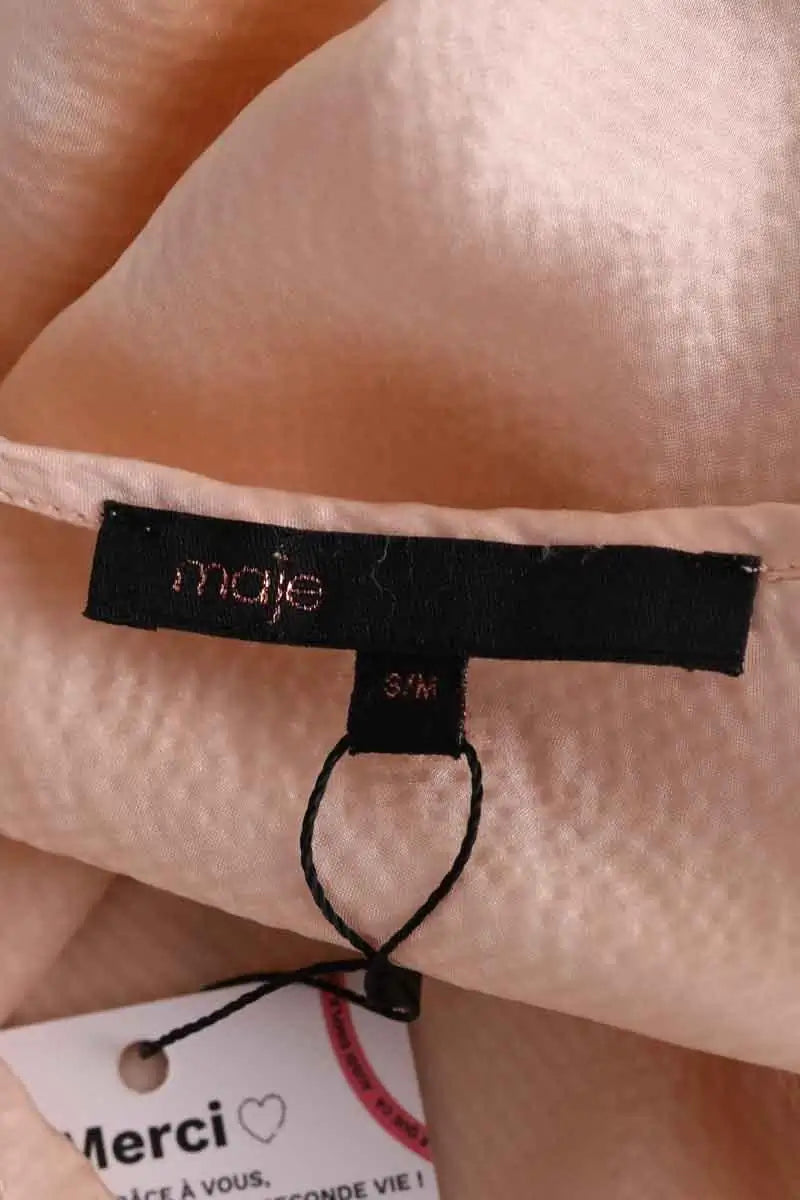 Robe Maje Nefertiti Beige en Soie