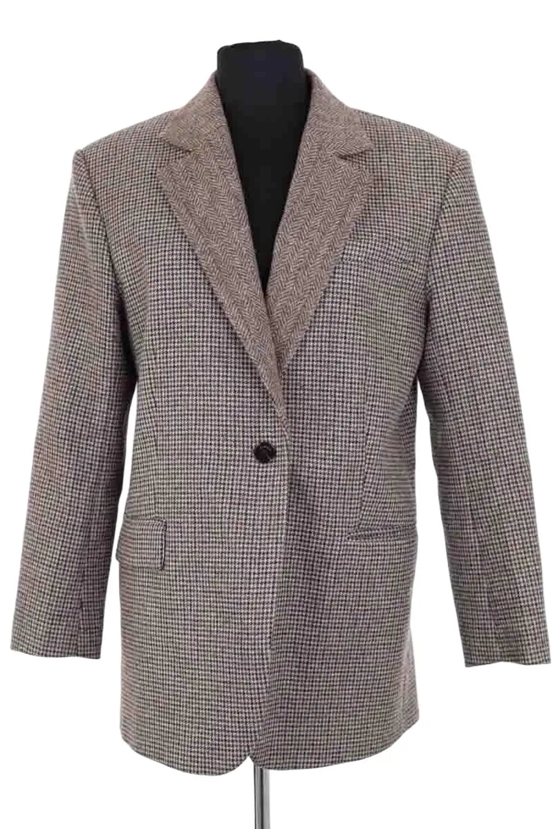 Blazer Sandro Marron en Laine, taille XS - Seconde Main