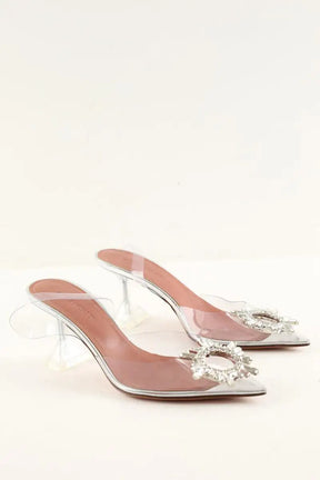Talons Amina Muaddi Begum Gris