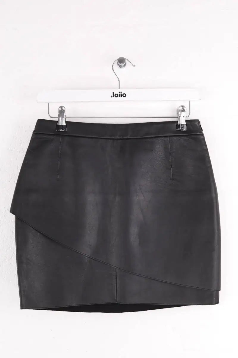 Mini jupe Maje Gaia Noir en Cuir