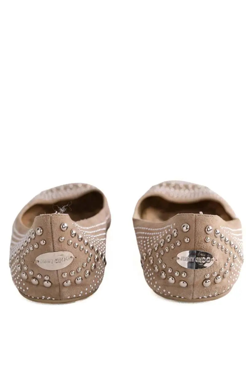 Ballerines Jimmy Choo Doré en Cuir