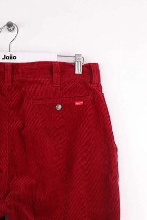 Pantalon large Supreme Rouge en Velours