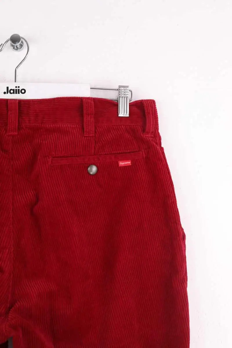 Pantalon large Supreme Rouge en Velours
