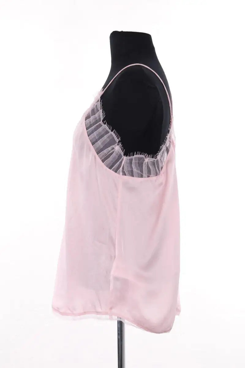 Top sans manche Iro Rose en Soie