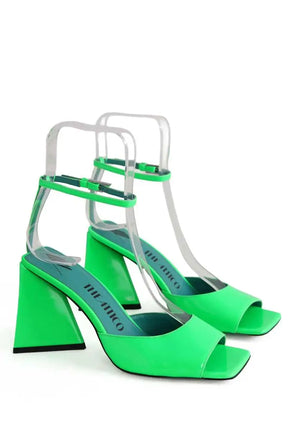 Talons The Attico PIPER SANDAL Vert en Cuir