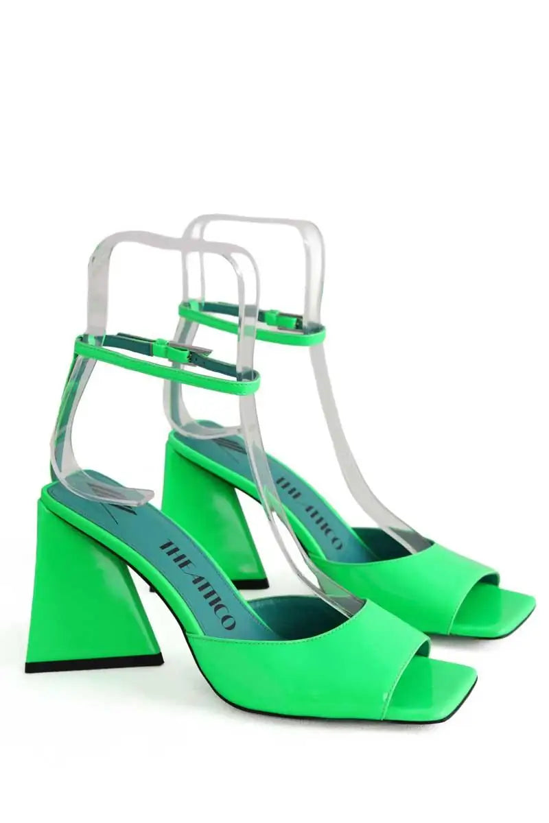 Talons The Attico PIPER SANDAL Vert en Cuir
