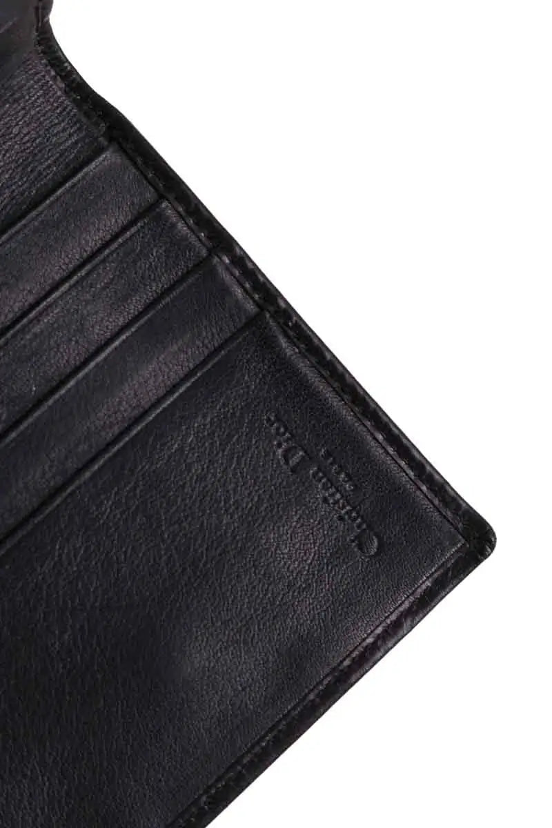 Portefeuille Dior Noir en Cuir
