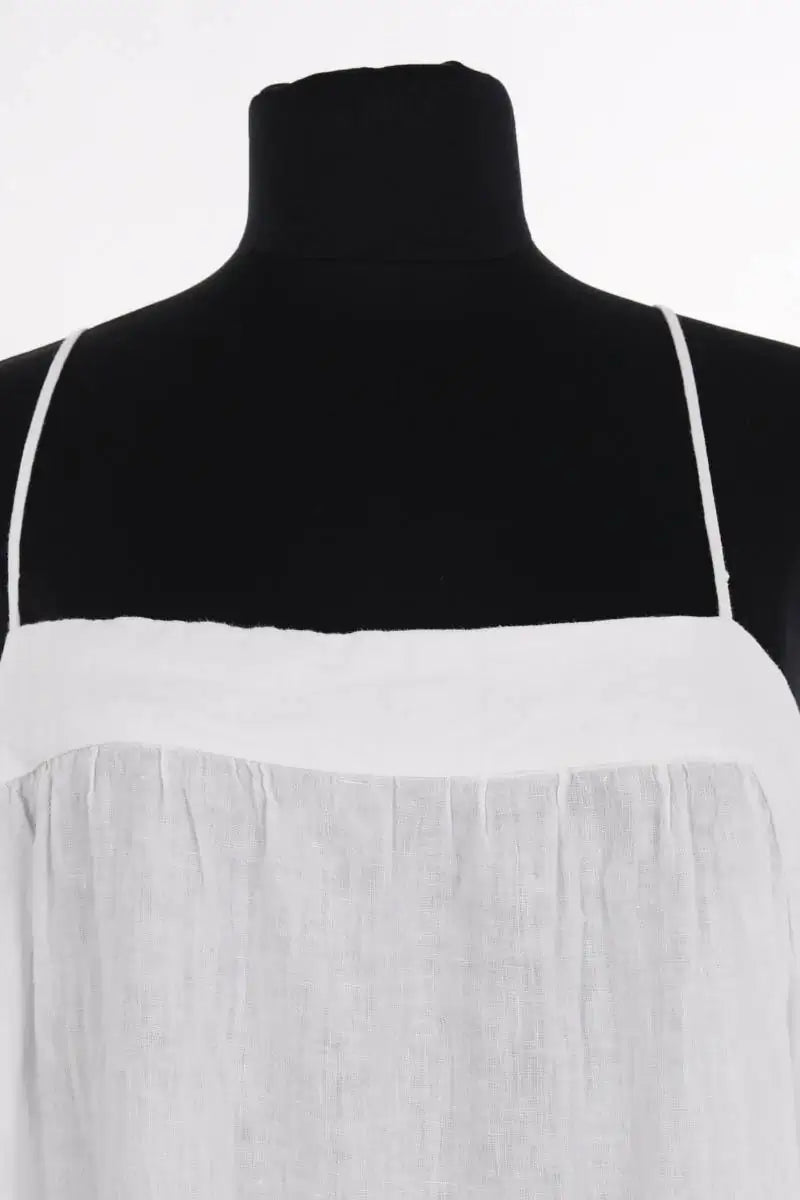 Robe American Vintage Blanc en Lin