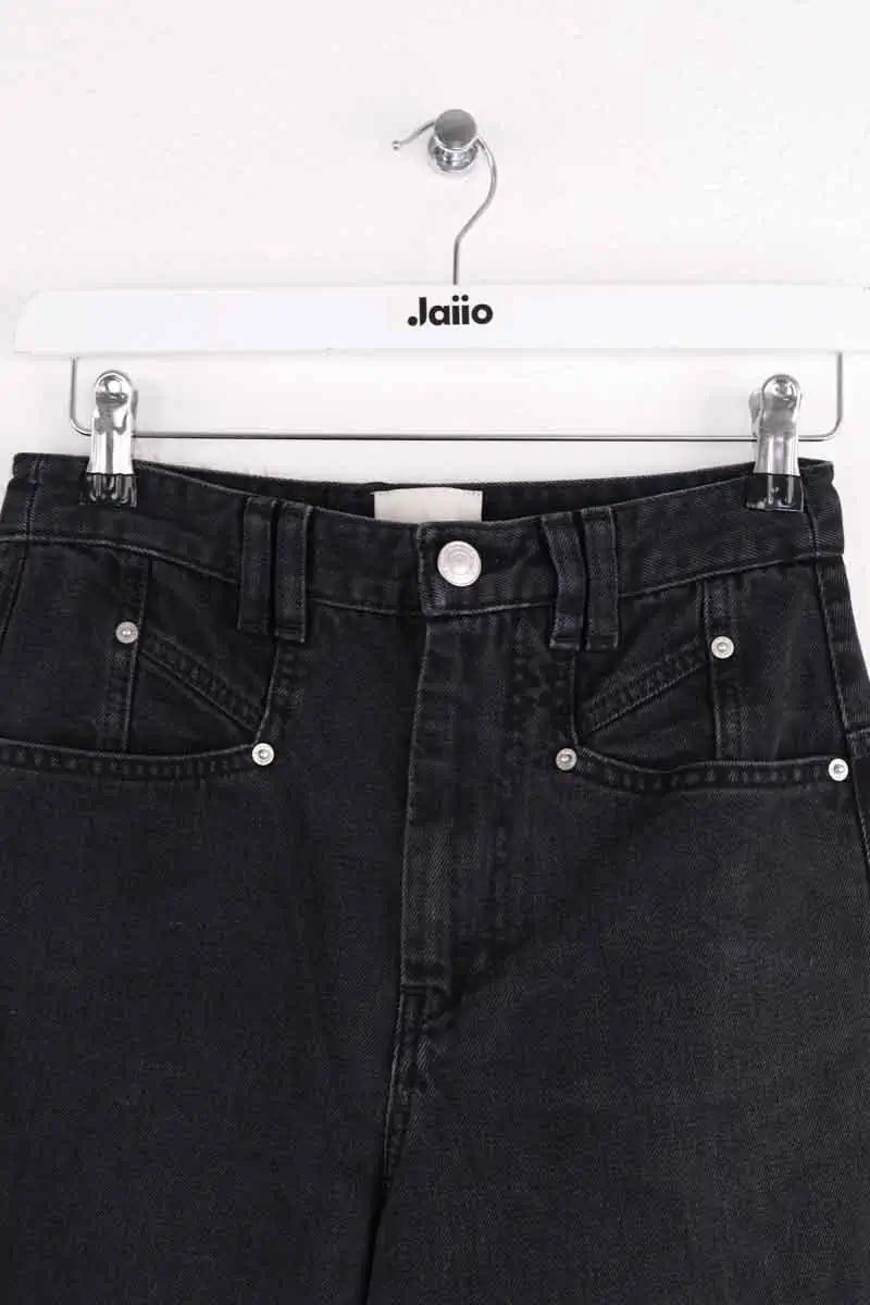 Jean large Isabel Marant Noir en Coton