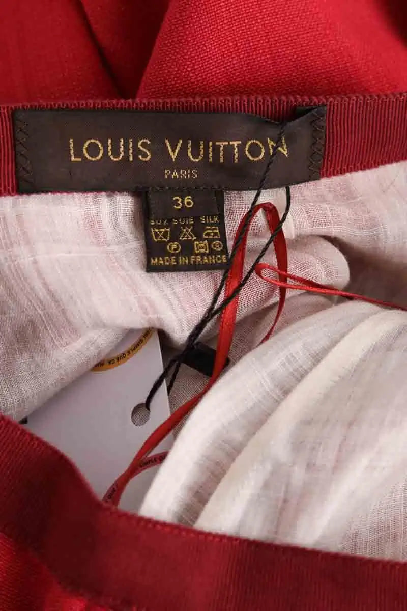 Jupe Louis Vuitton Rouge en Lin