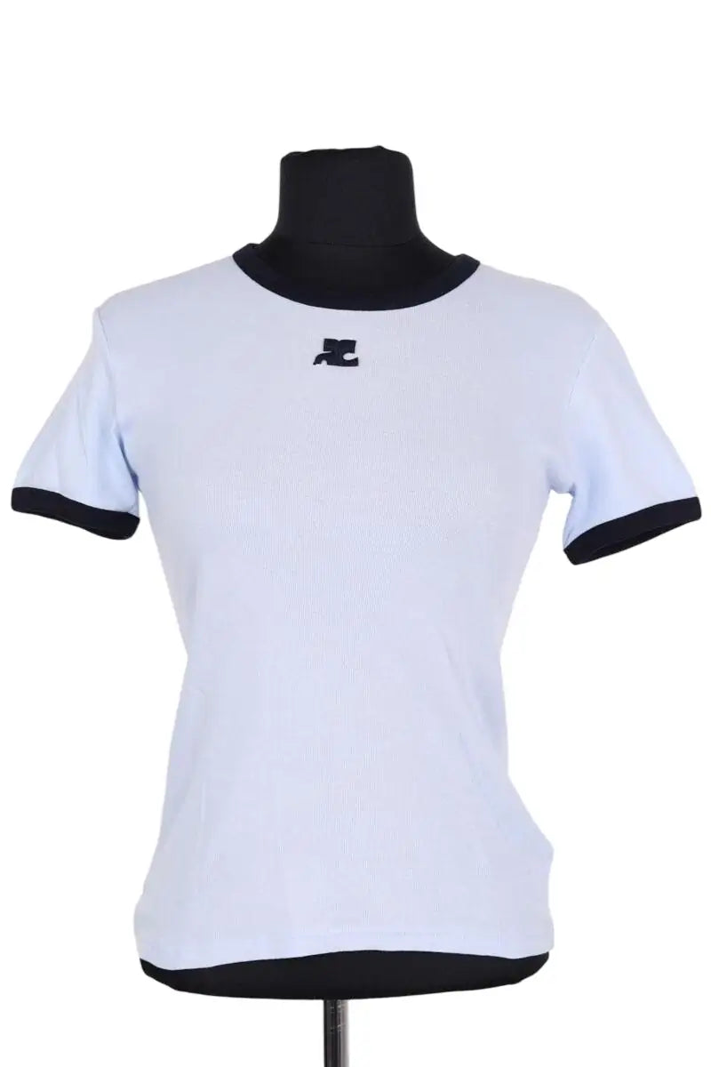 T-shirt Courrèges Bleu en Coton, taille XS - Seconde Main