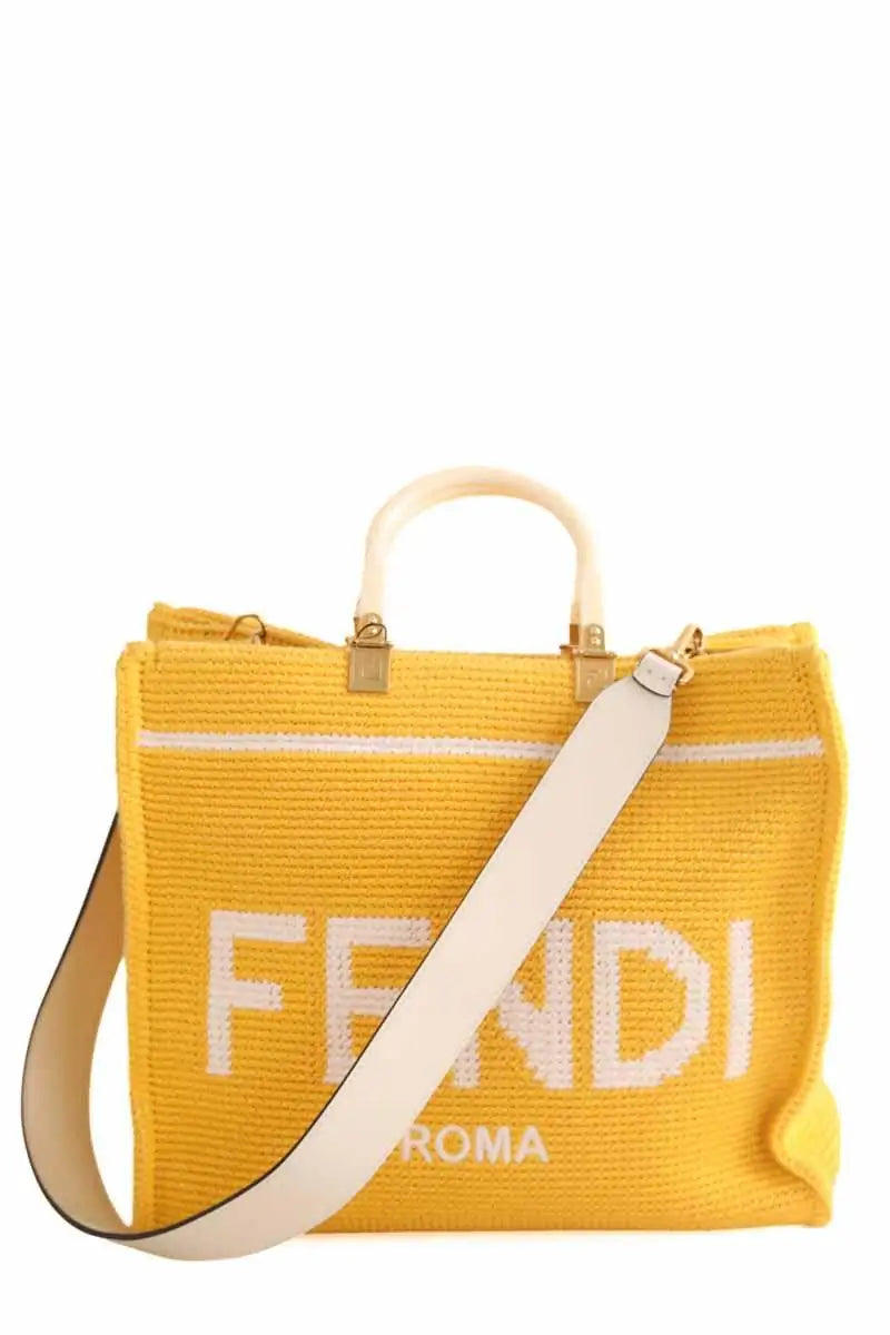 Cabas Fendi Sunshine Jaune en Coton