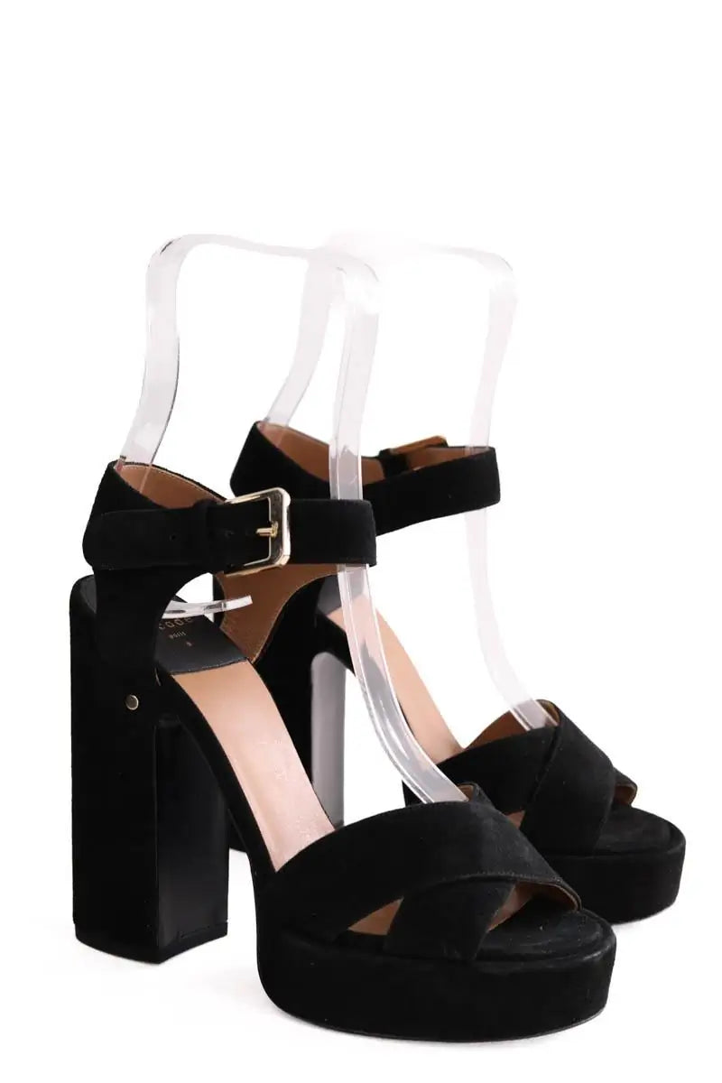 Talons Laurence Dacade Rosange Noir en Daim