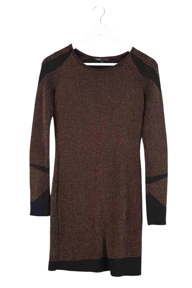 Robe Maje Marron en Viscose, taille S - Seconde Main