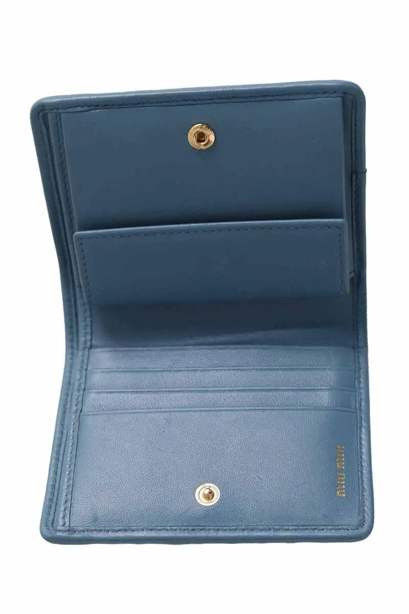 Portefeuille Miu Miu Bleu en Cuir