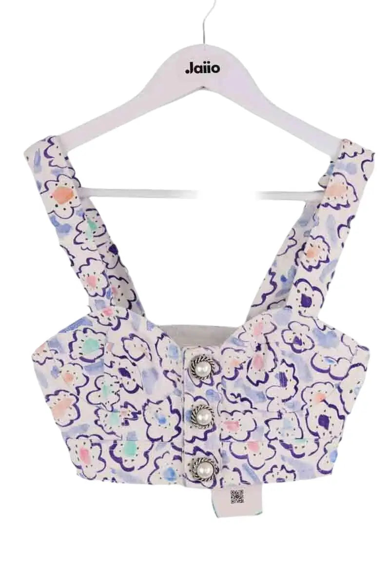 Top sans manche Alessandra Rich Blanc en Coton, taille S - Seconde Main