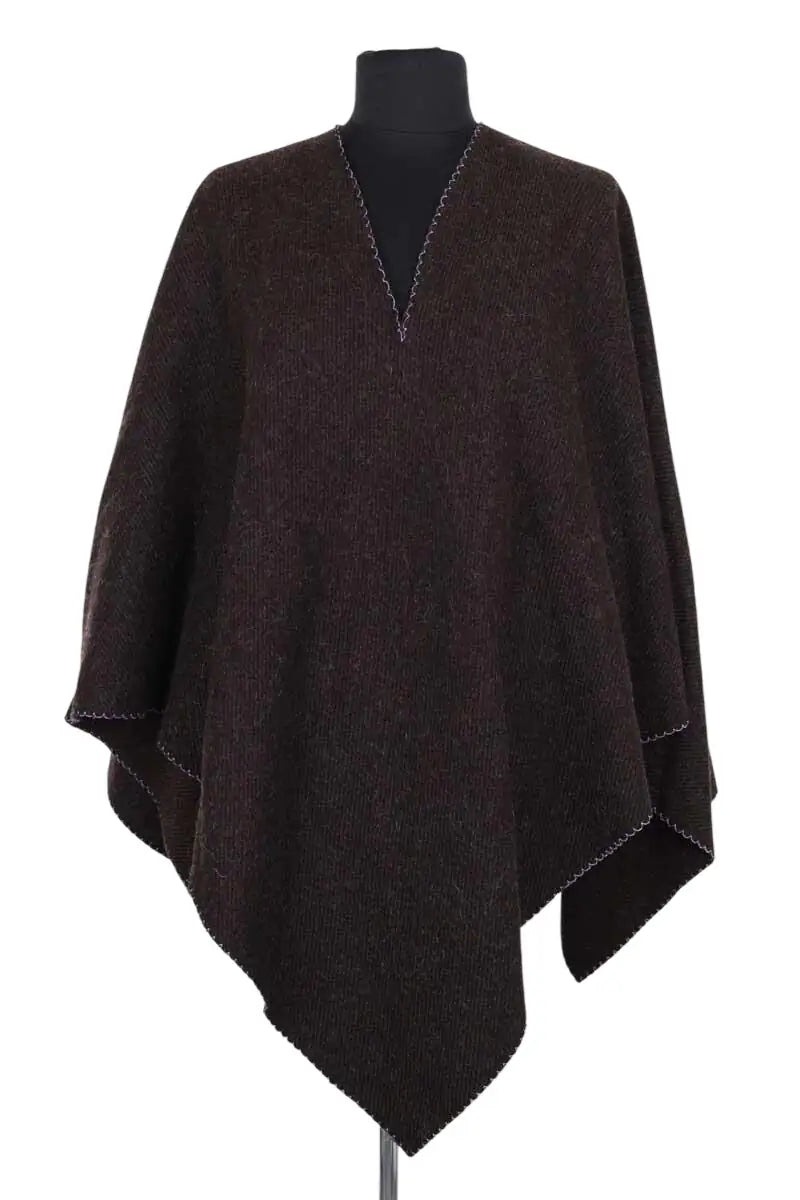 Poncho Claudie Pierlot Marron en Laine, taille M - Seconde Main