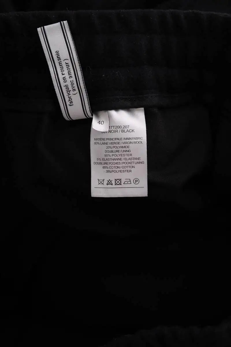 Pantalon droit Ami Noir en Laine