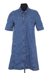 Robe Des Petits Hauts Loumina Bleu en Coton - élasthanne, taille M - Seconde Main